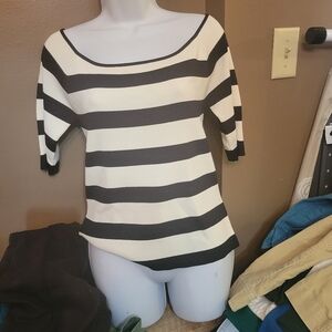 Black and White Striped Top